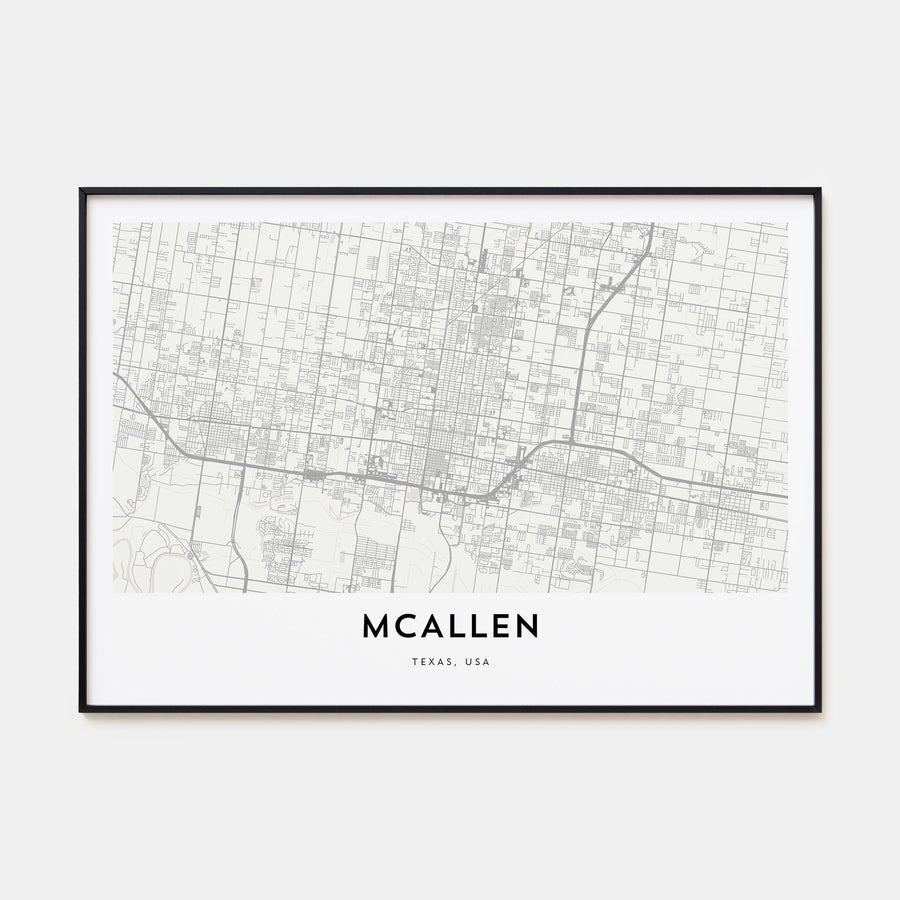 McAllen Map Landscape Poster