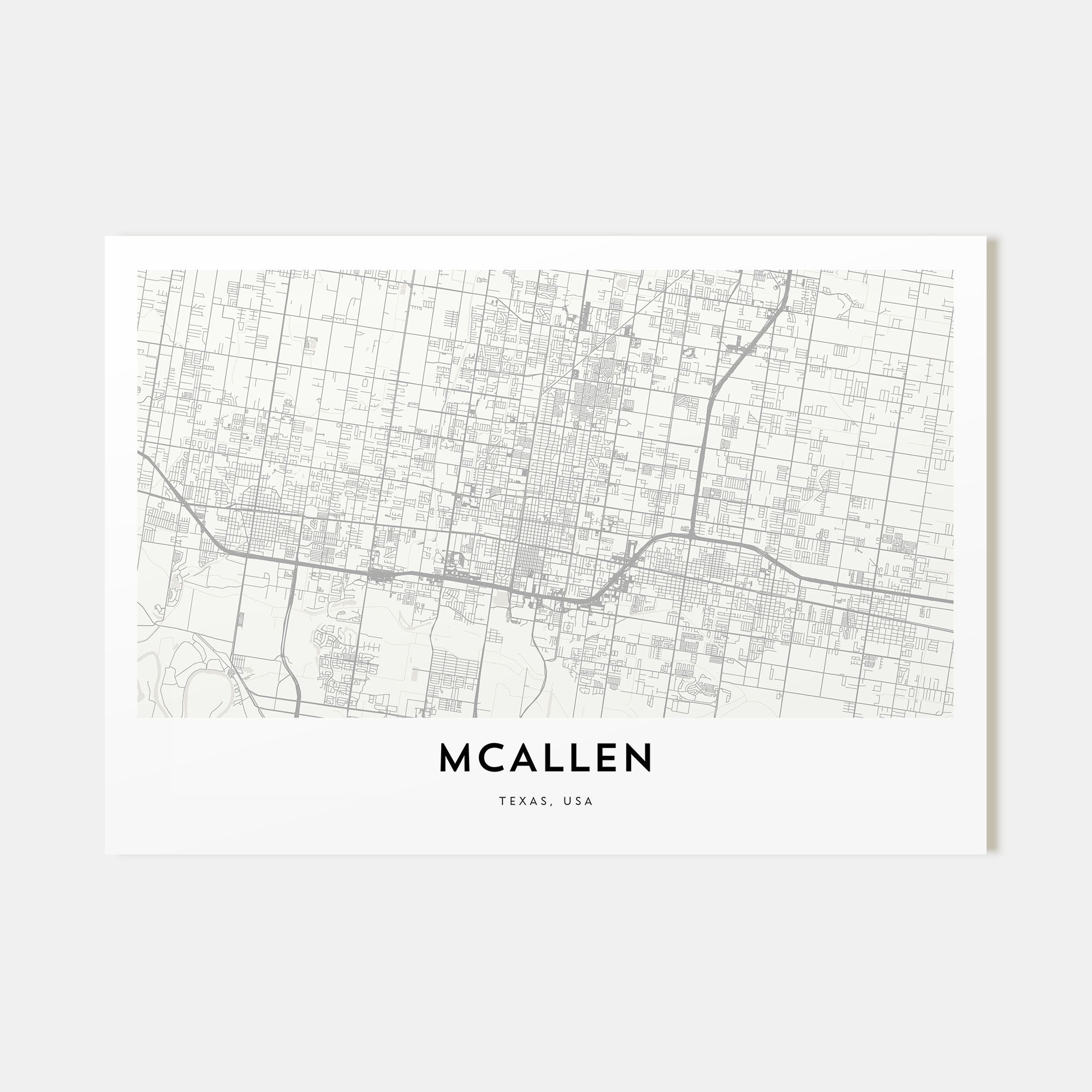 McAllen Map Landscape Poster