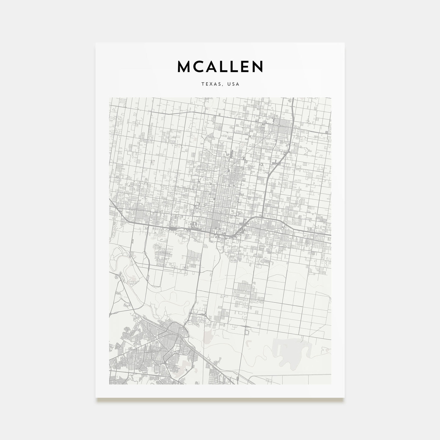McAllen Map Portrait Poster