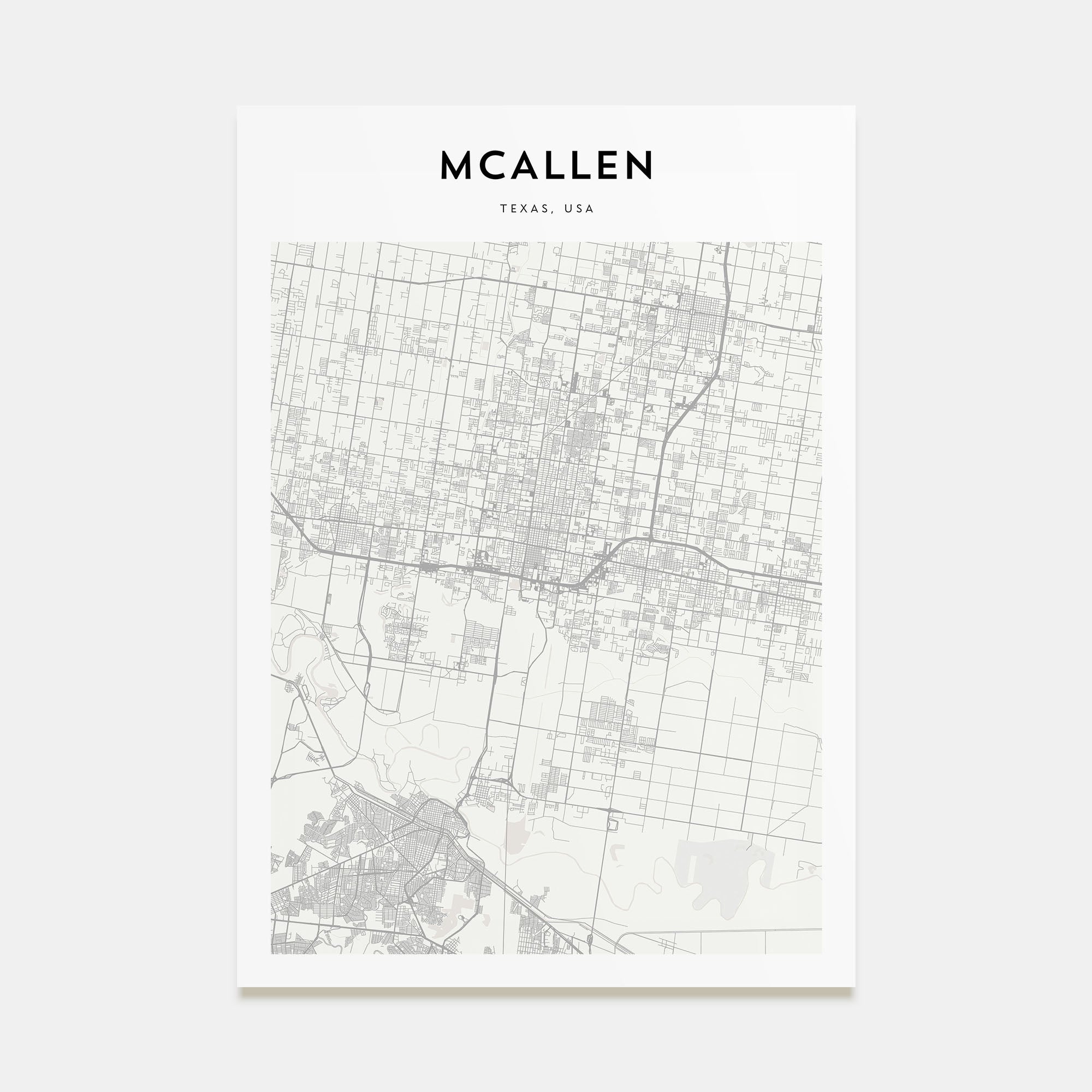 McAllen Map Portrait Poster