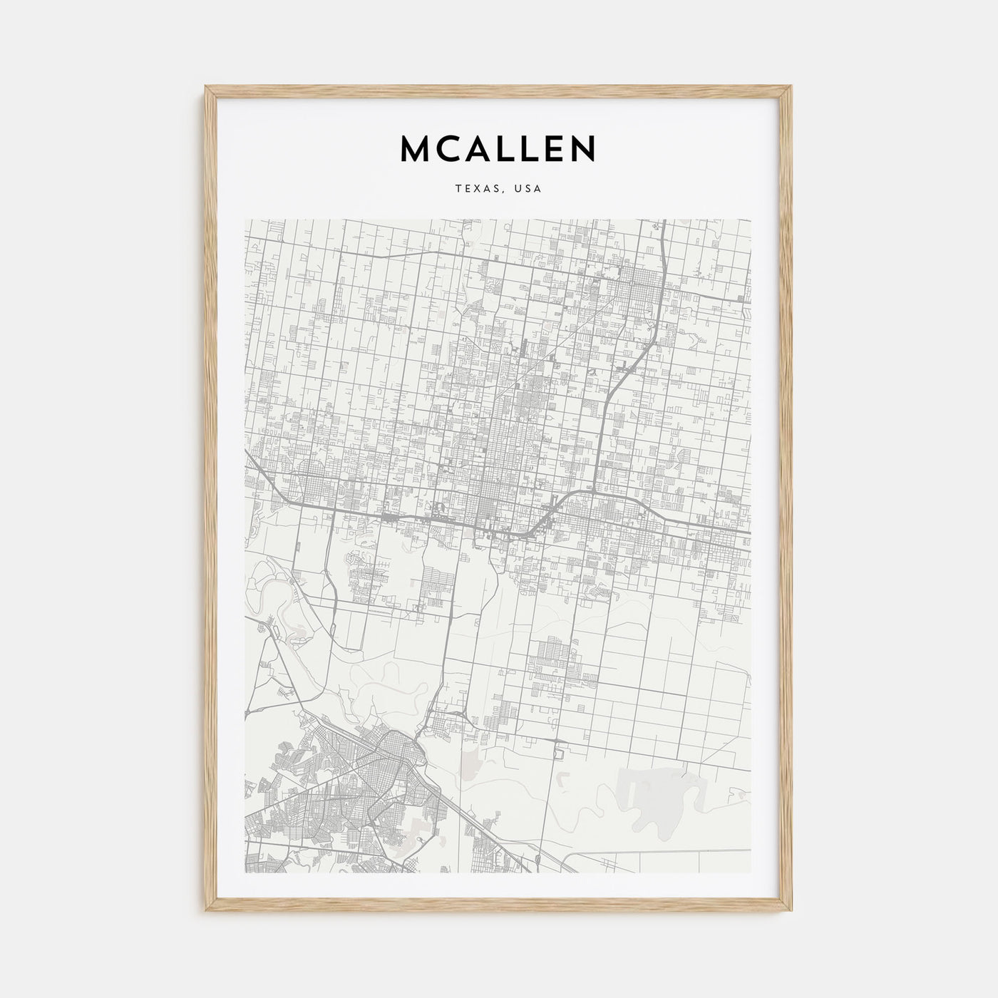 McAllen Map Portrait Poster