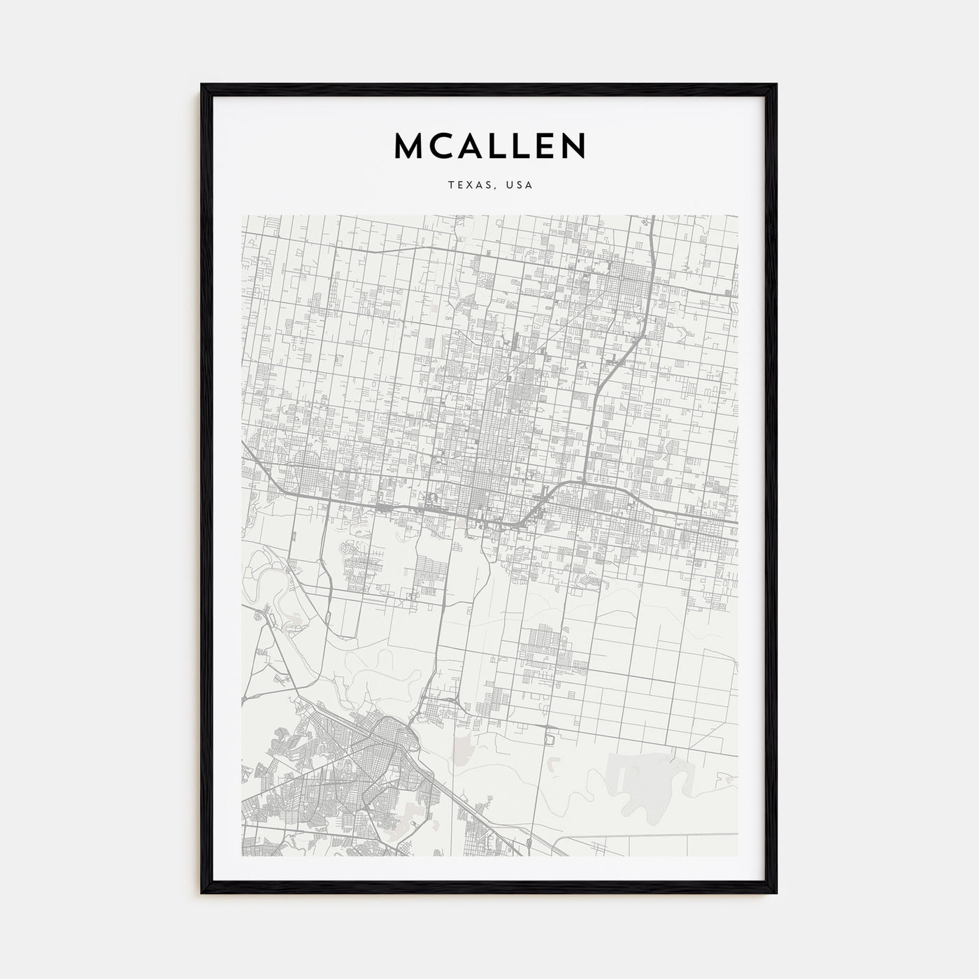 McAllen Map Portrait Poster