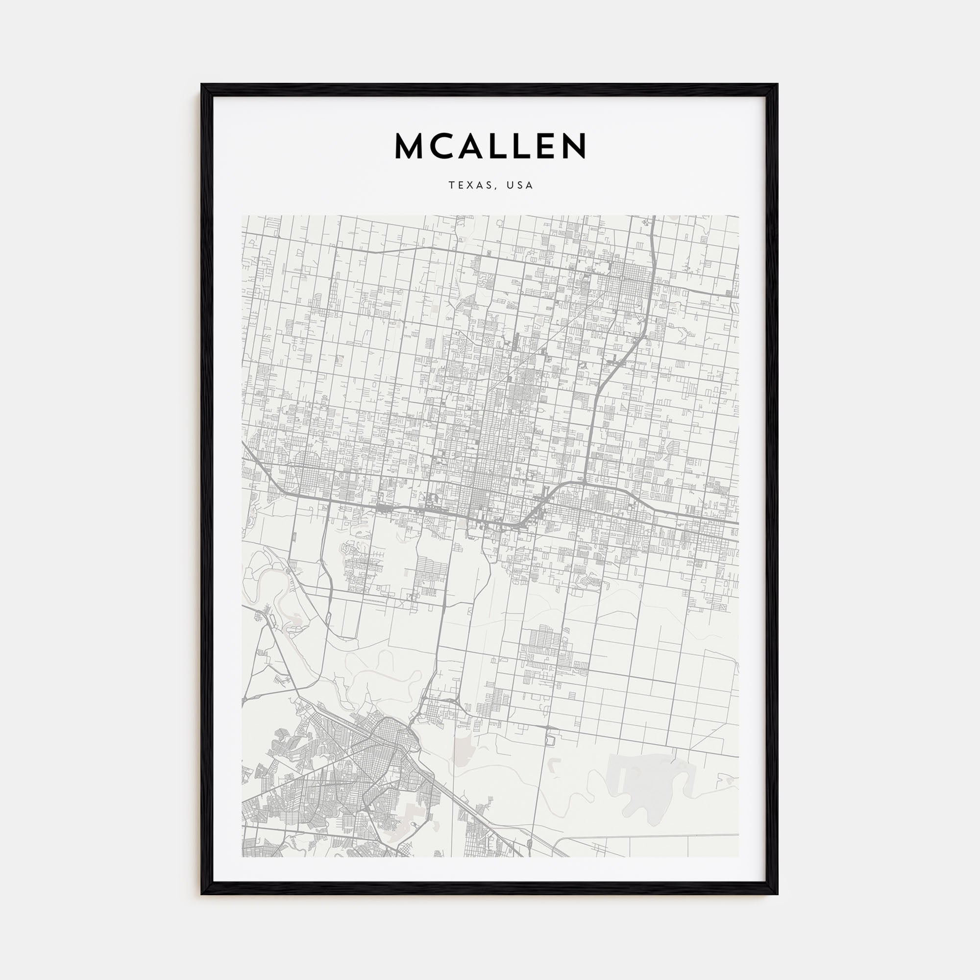McAllen Map Portrait Poster