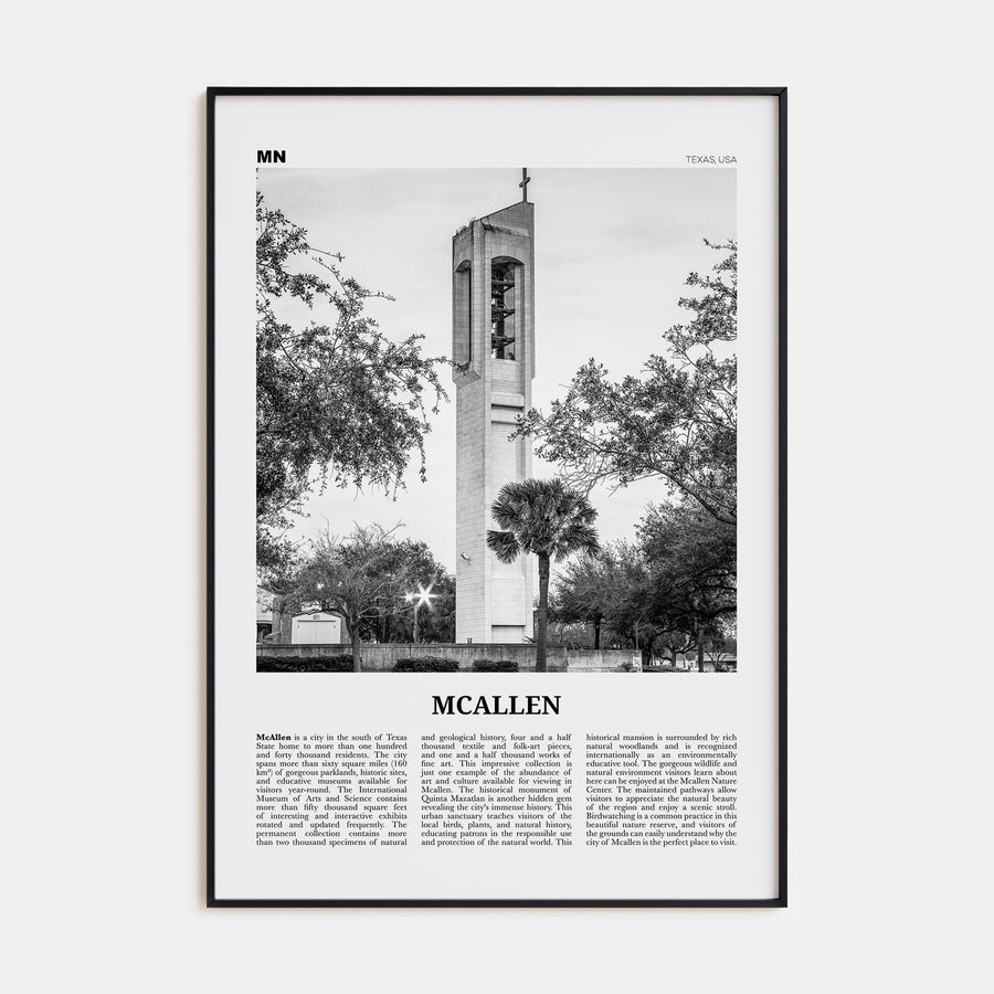 McAllen Travel B&W Poster