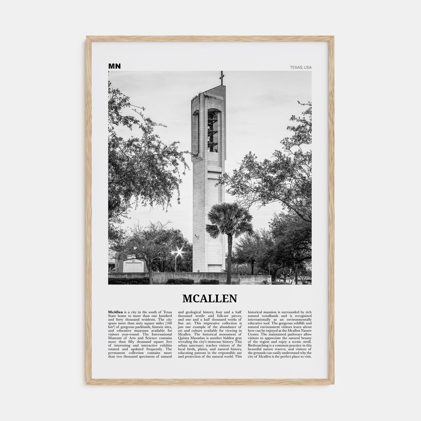 McAllen Travel B&W Poster