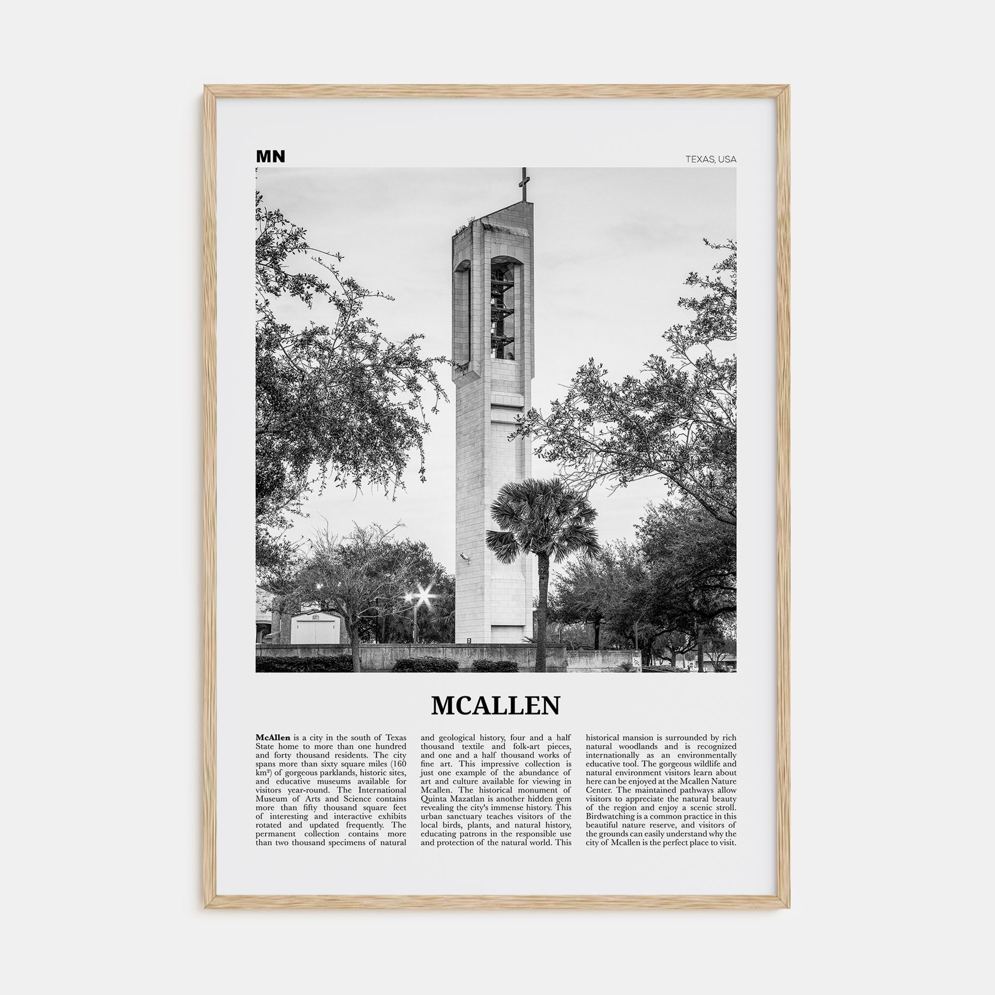 McAllen Travel B&W Poster