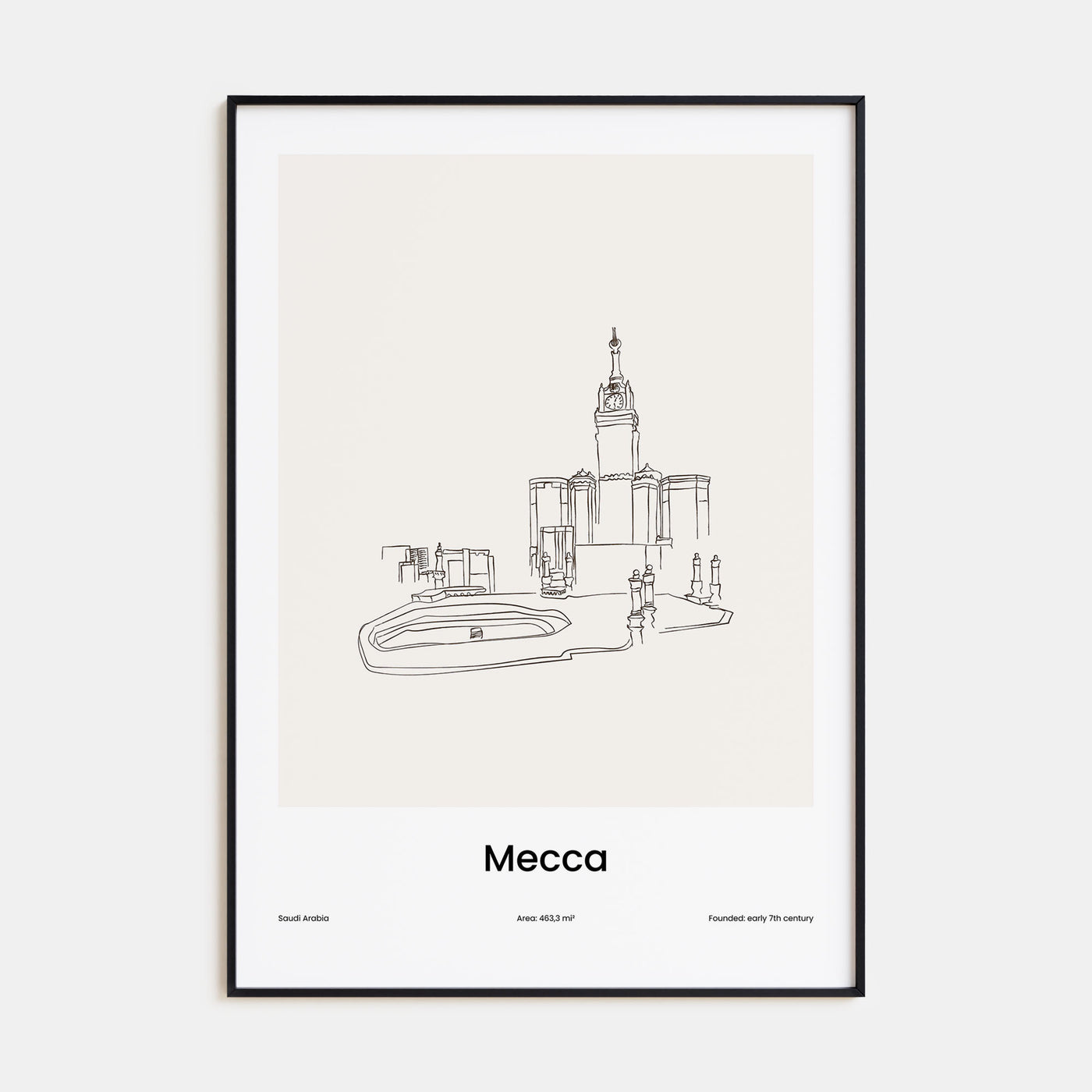 Mecca Drawn Poster