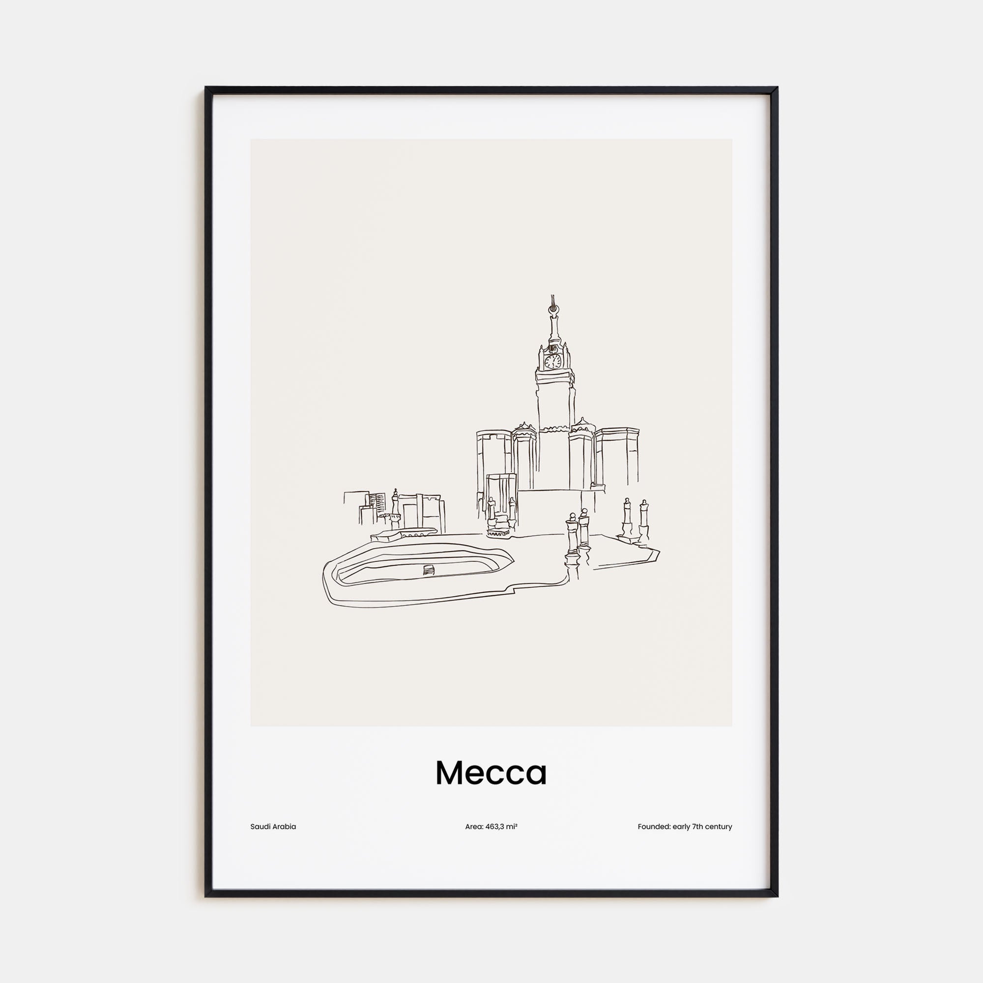 Mecca Drawn Poster
