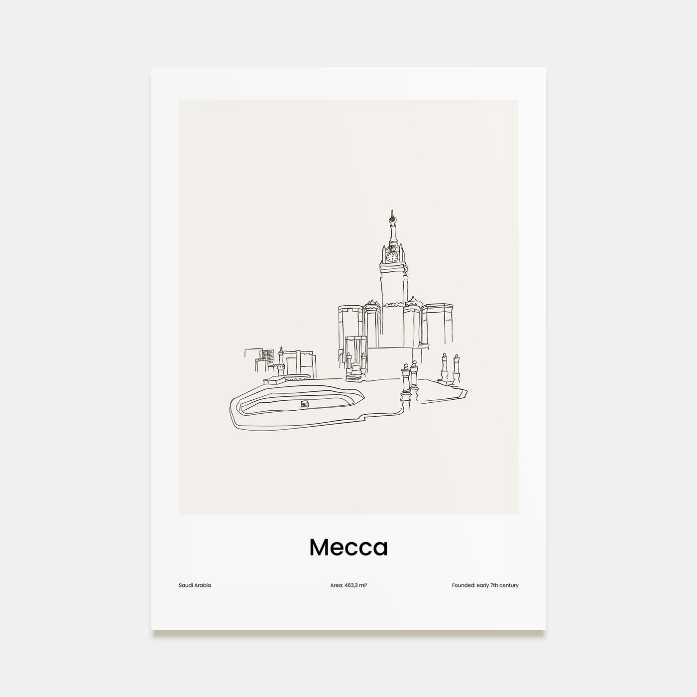 Mecca Drawn Poster