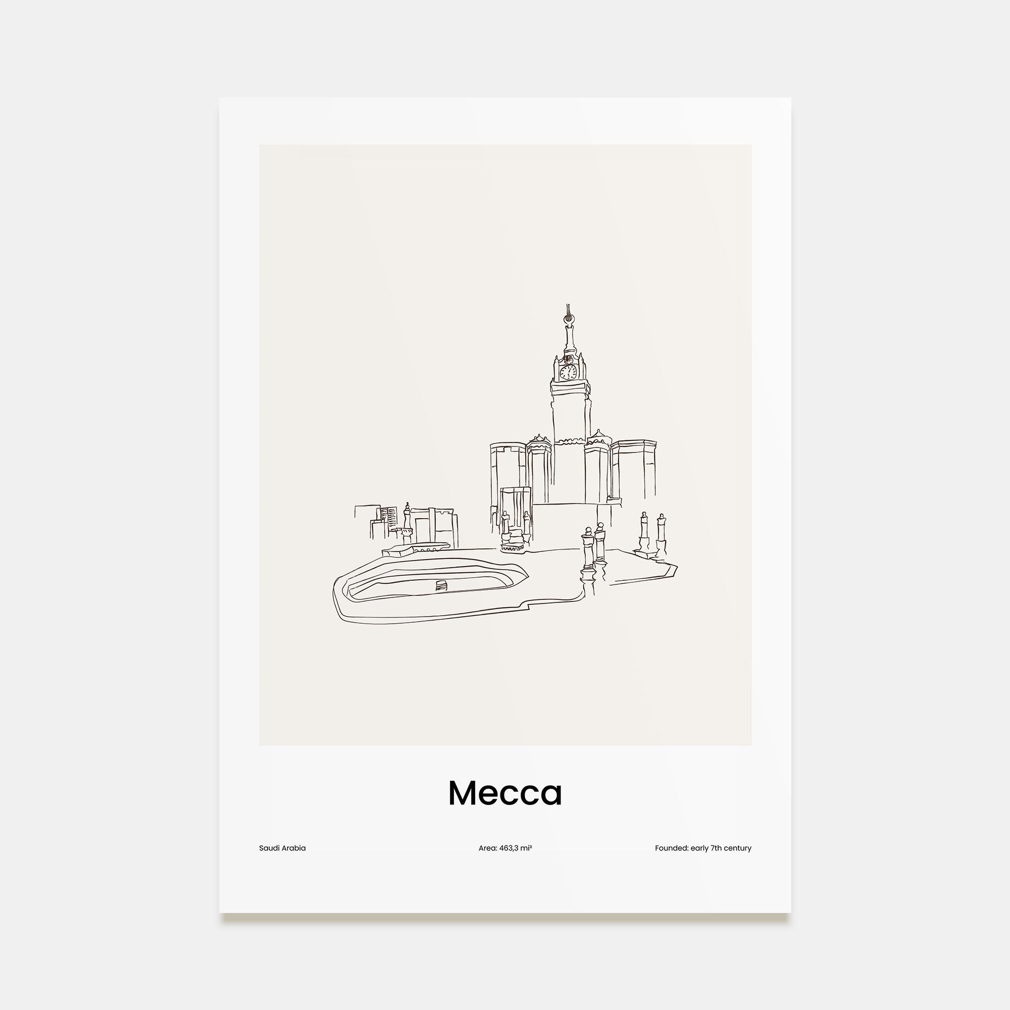 Mecca Drawn Poster