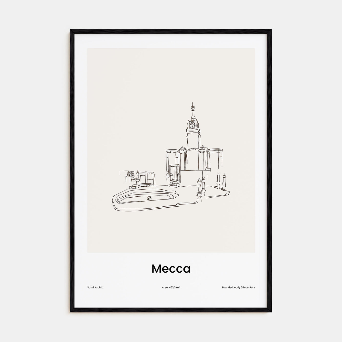 Mecca Drawn Poster