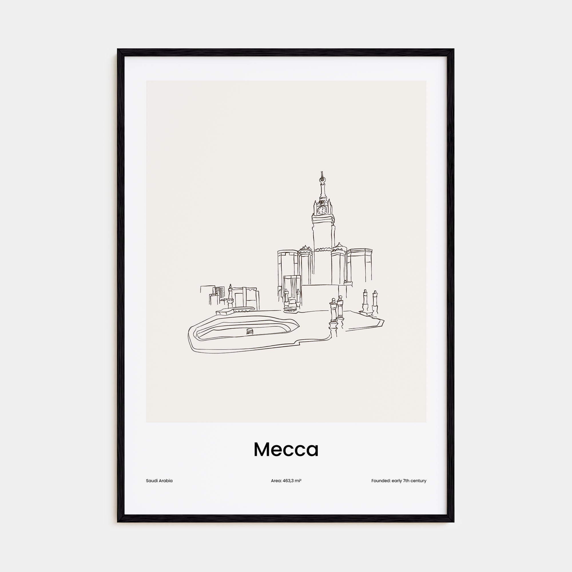Mecca Drawn Poster