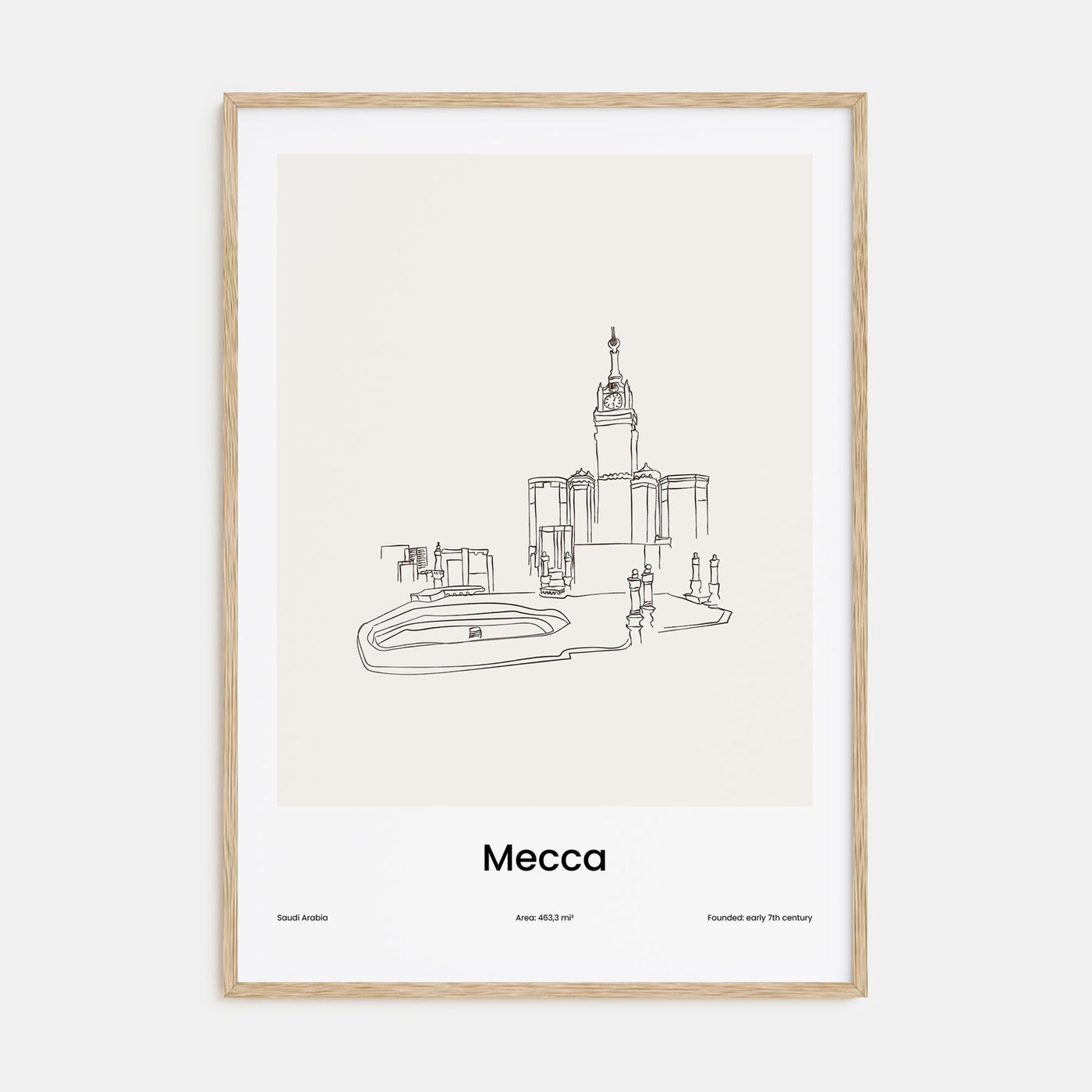 Mecca Drawn Poster