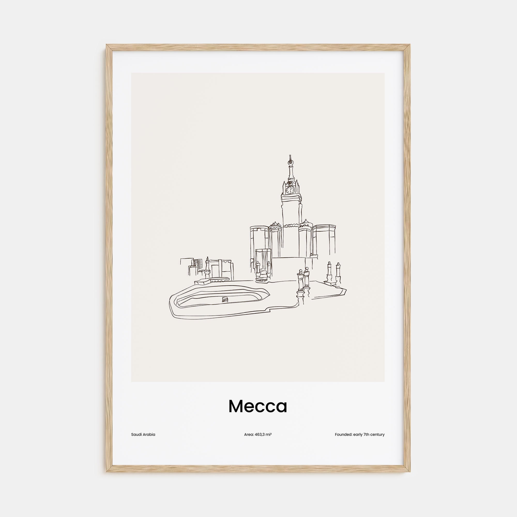 Mecca Drawn Poster