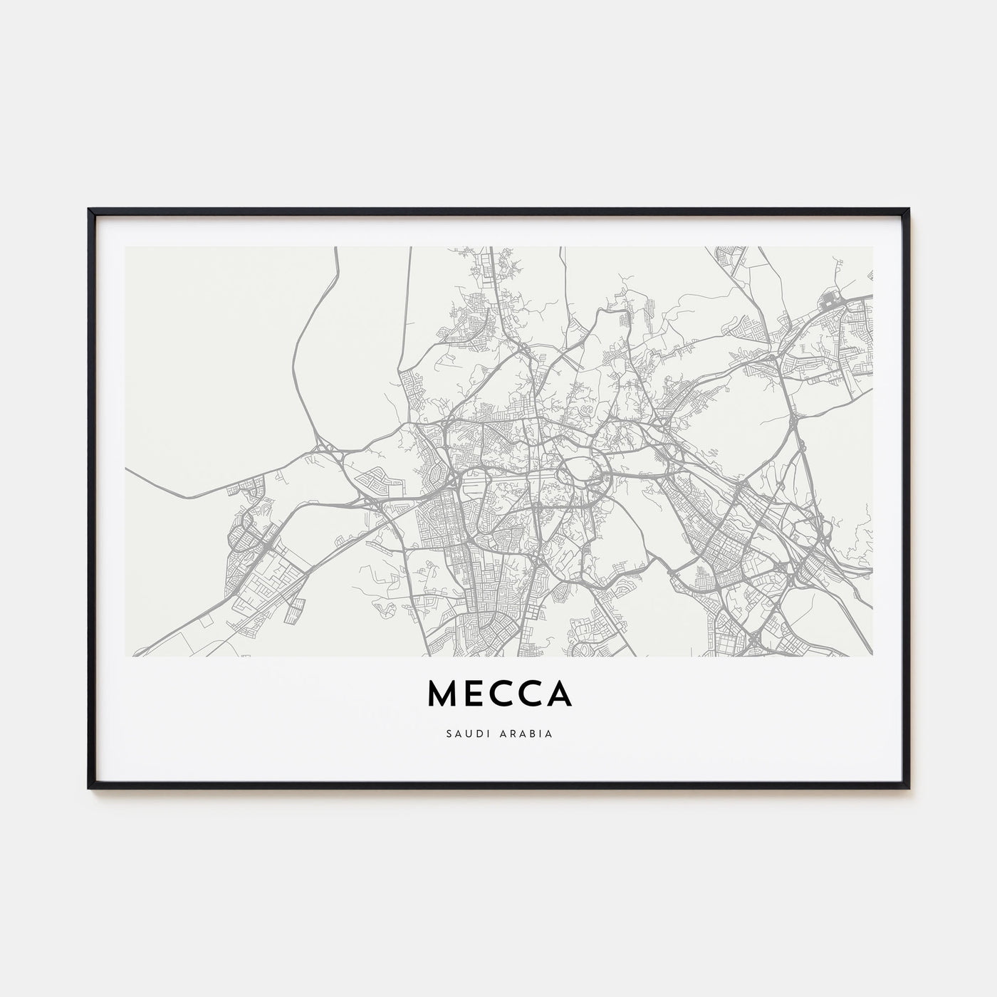 Mecca Map Landscape Poster
