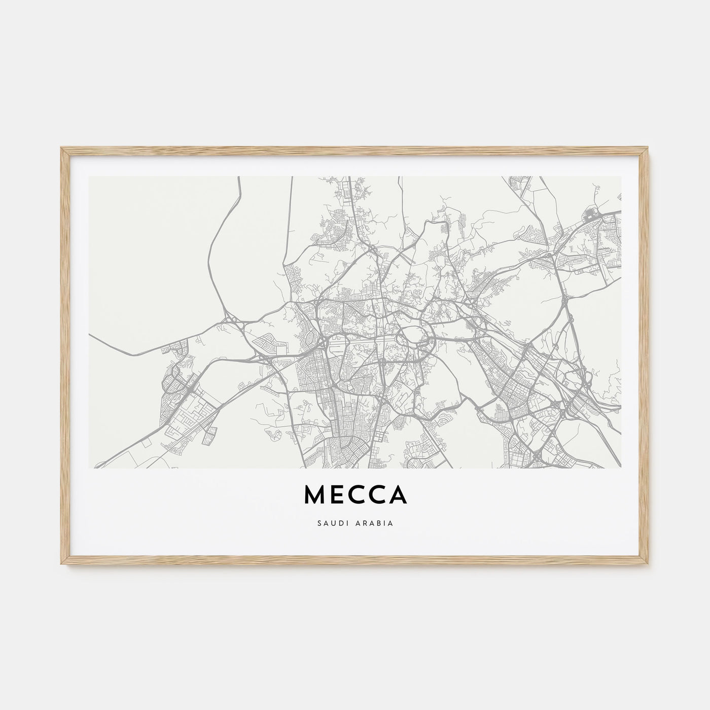 Mecca Map Landscape Poster