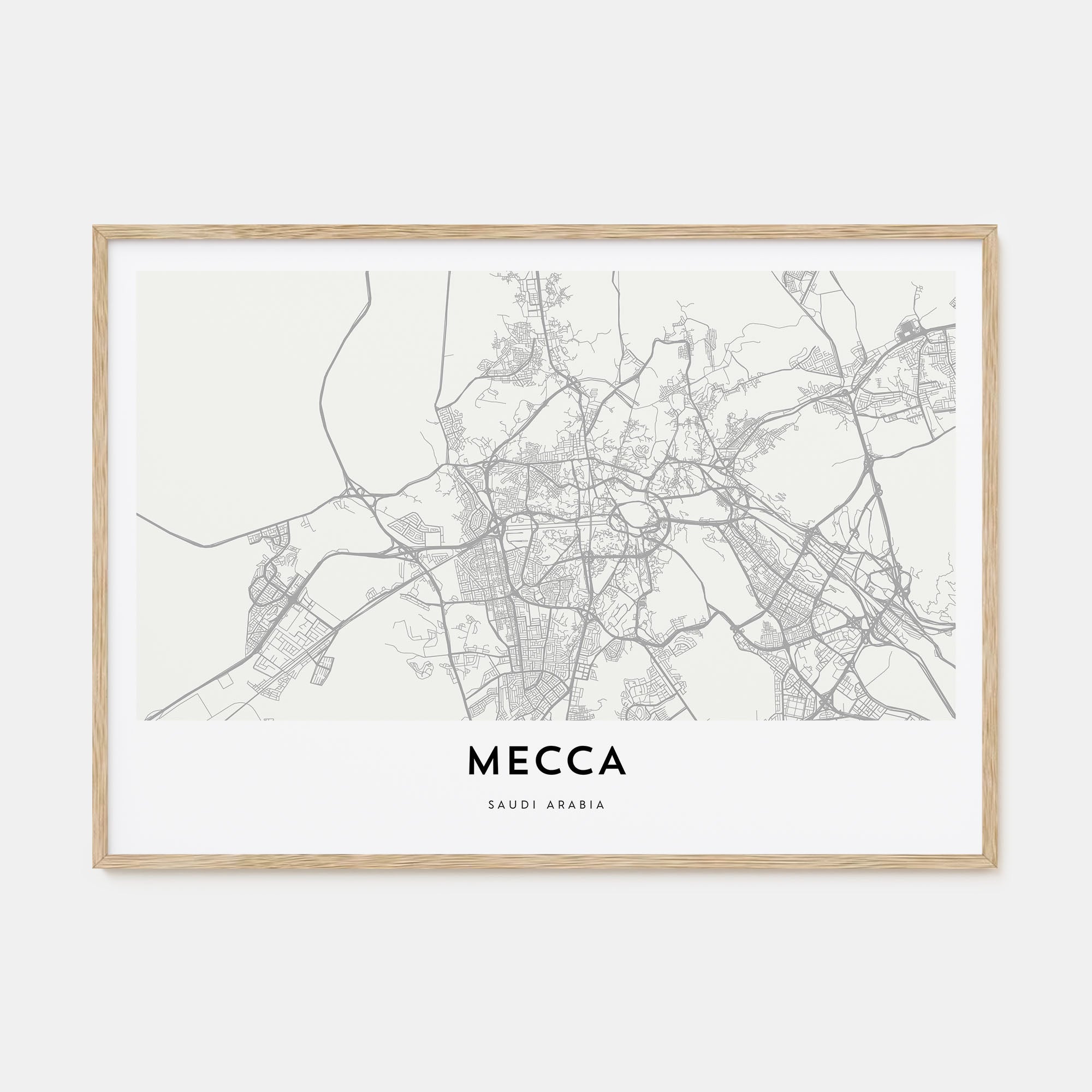 Mecca Map Landscape Poster