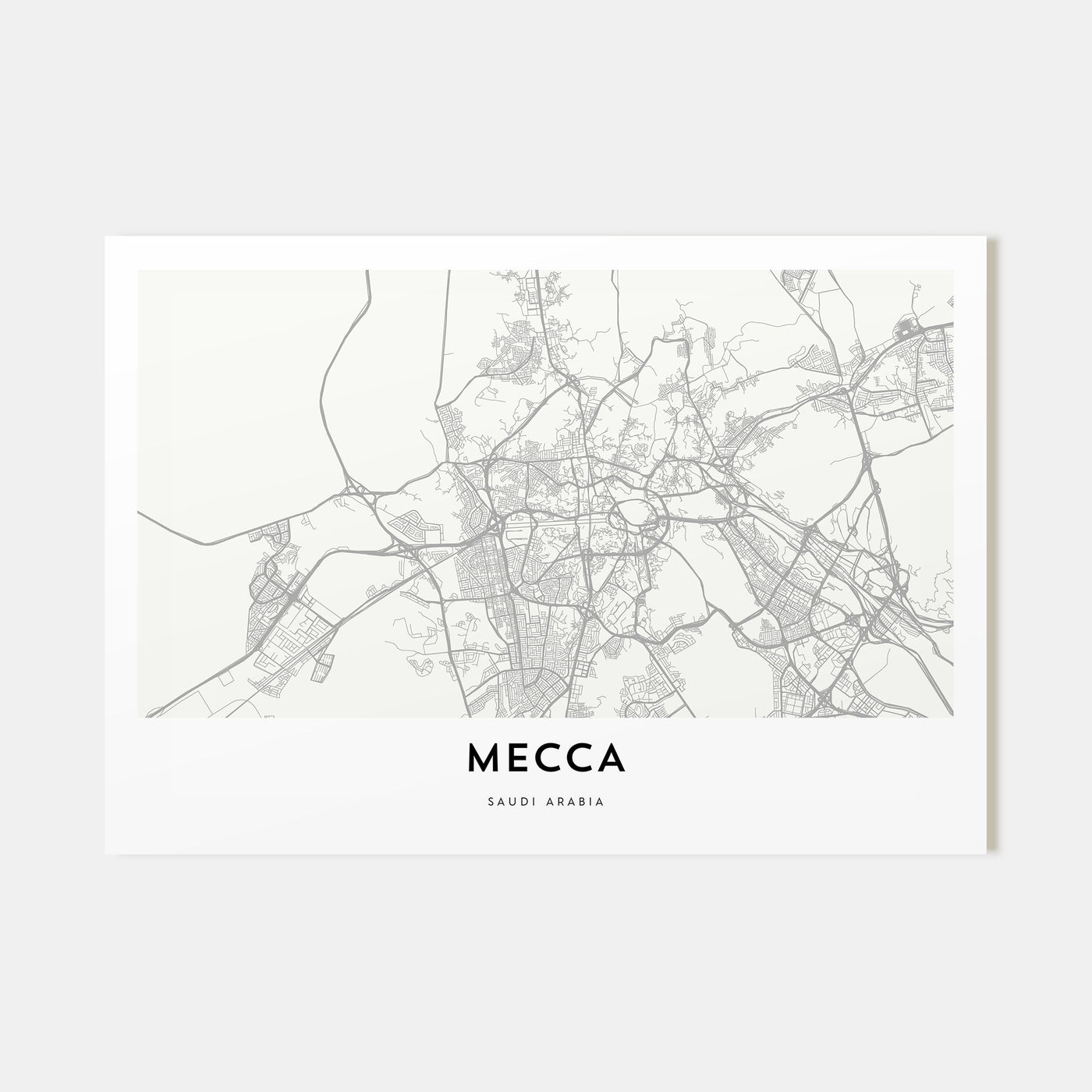 Mecca Map Landscape Poster