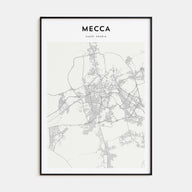 Mecca Map Portrait Poster