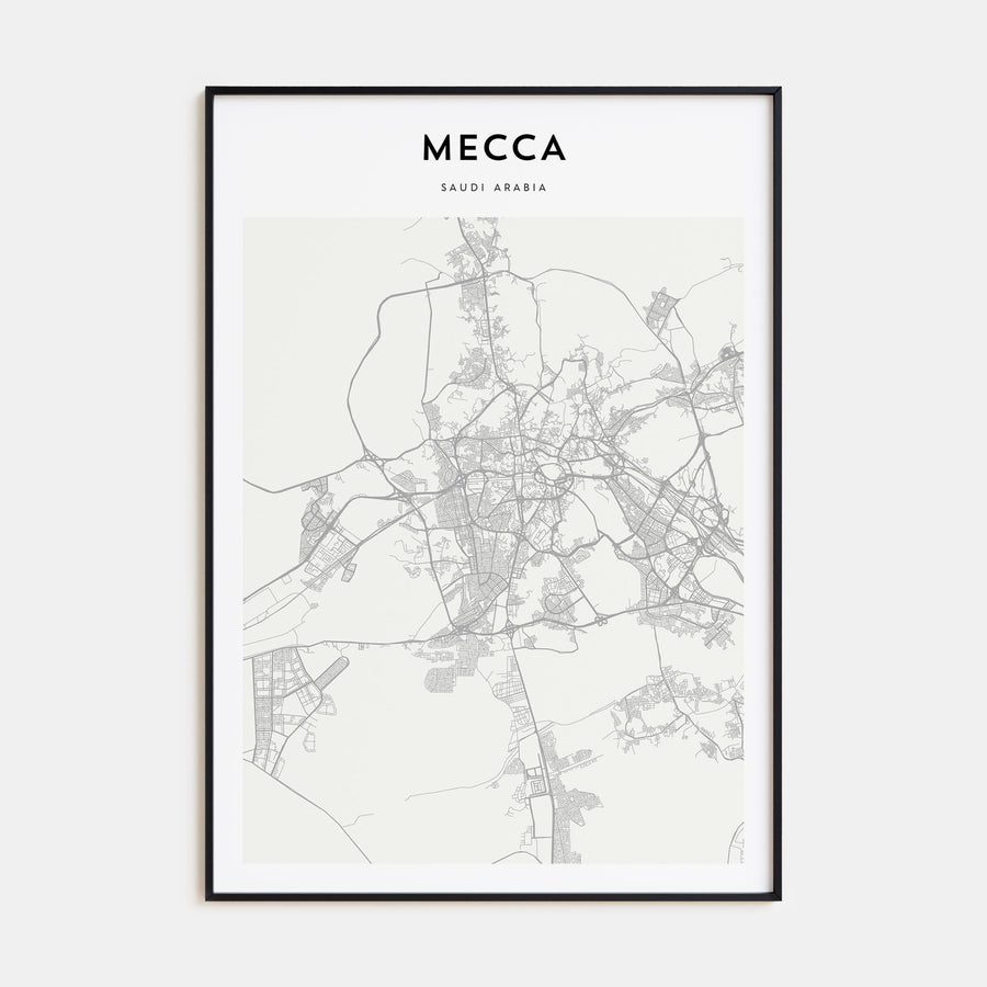 Mecca Map Portrait Poster