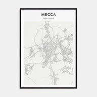 Mecca Map Portrait Poster