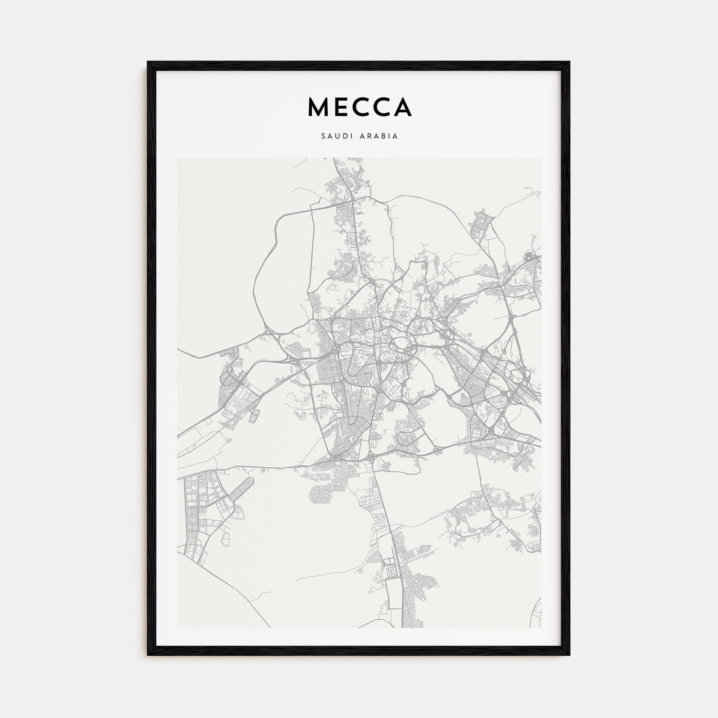 Mecca Map Portrait Poster