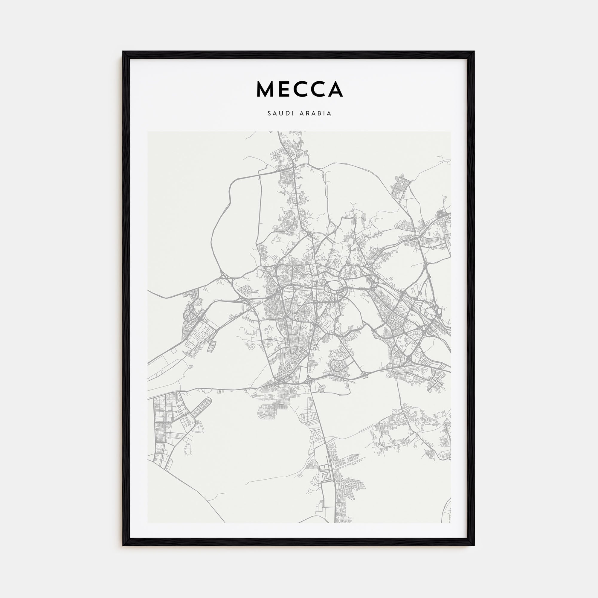Mecca Map Portrait Poster