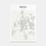 Mecca Map Portrait Poster