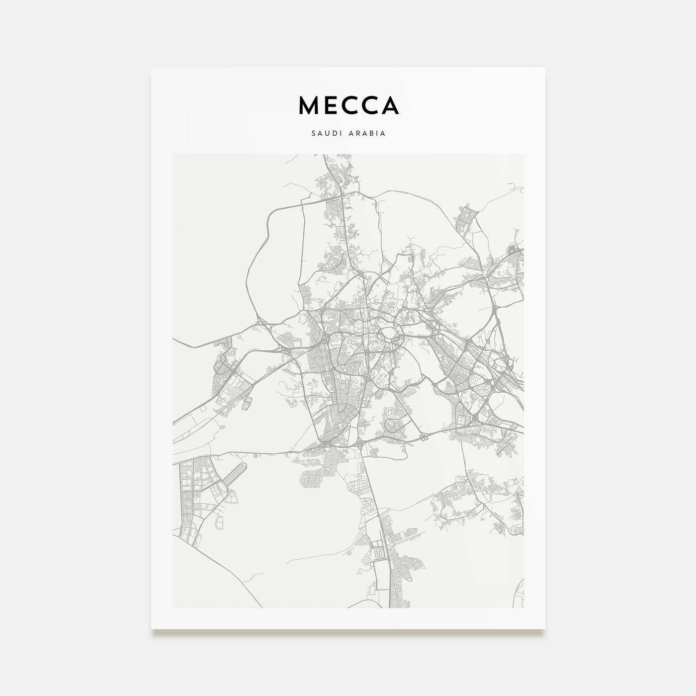 Mecca Map Portrait Poster