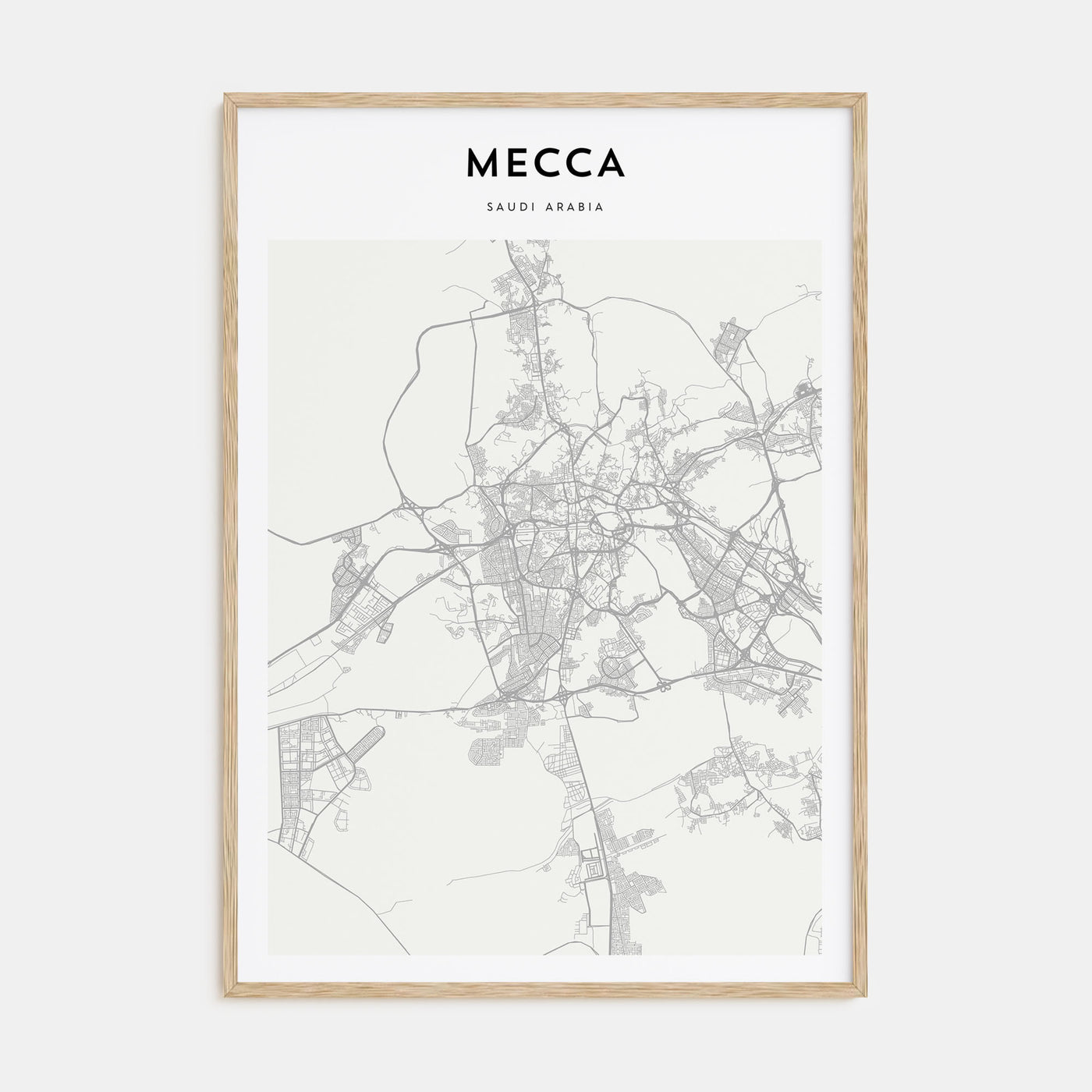 Mecca Map Portrait Poster