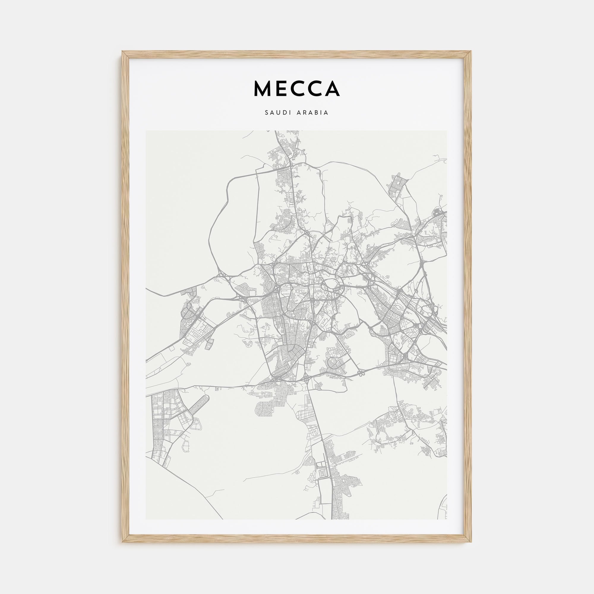 Mecca Map Portrait Poster