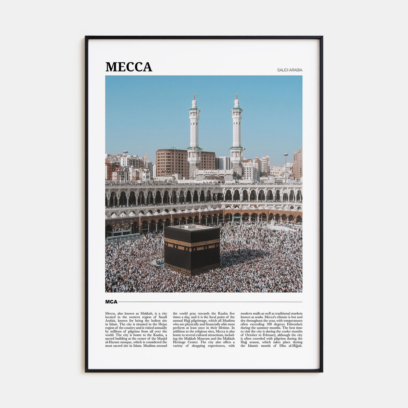 Mecca Travel Color Poster