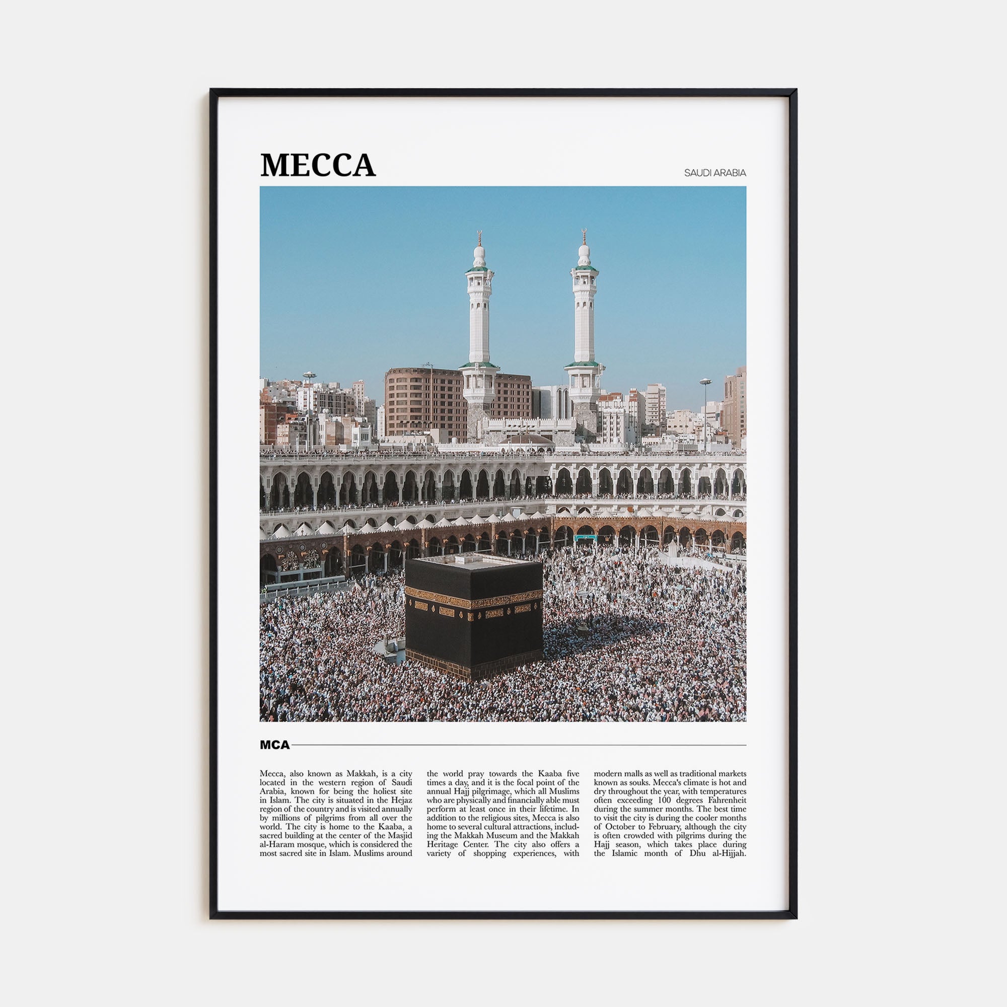 Mecca Travel Color Poster
