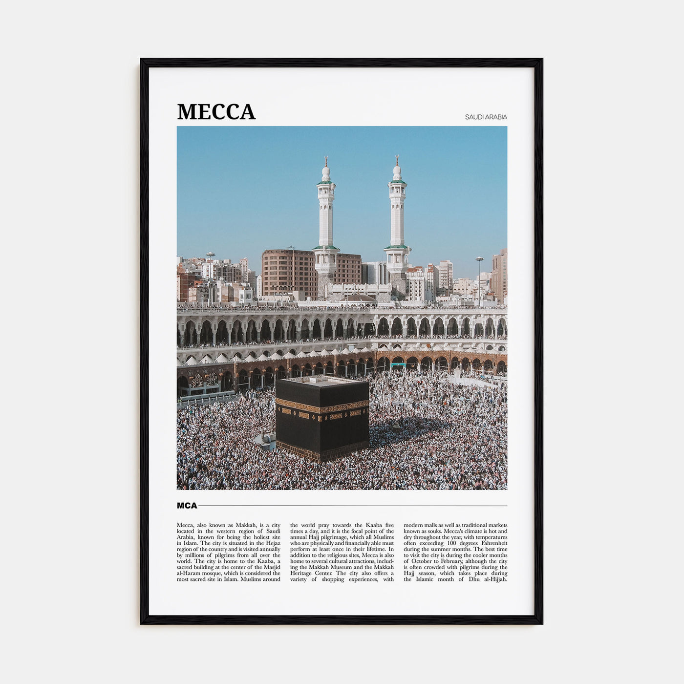 Mecca Travel Color Poster