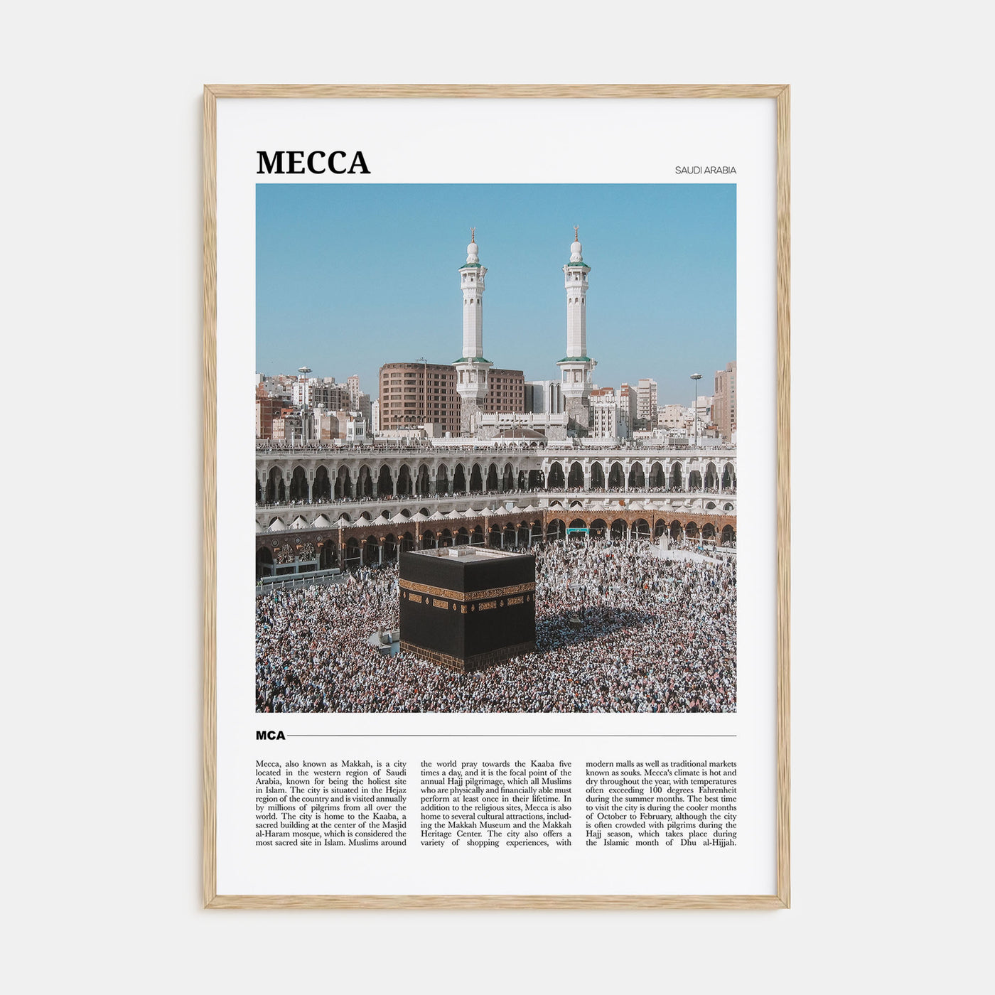 Mecca Travel Color Poster