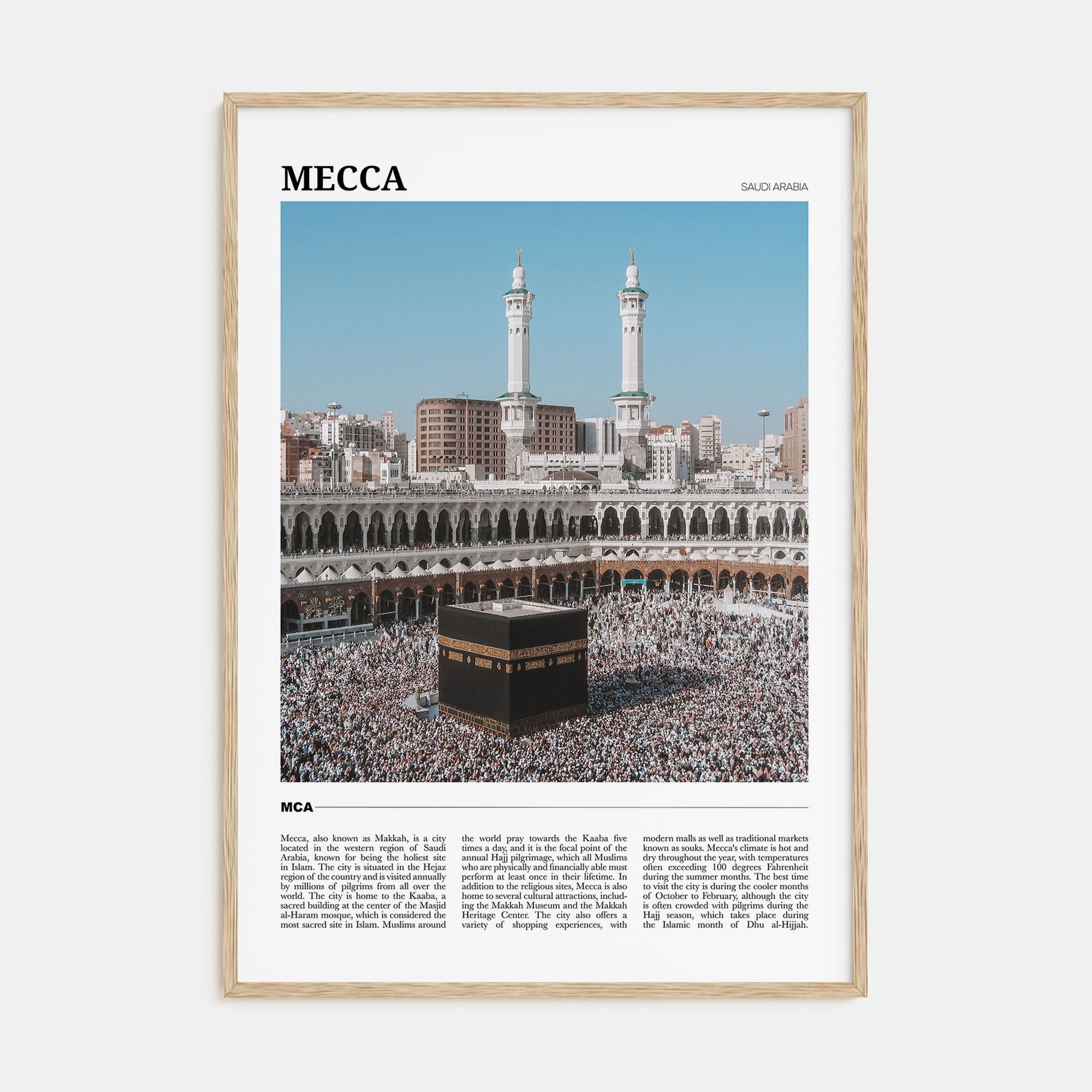 Mecca Travel Color Poster