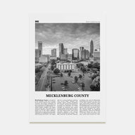 Mecklenburg County Travel B&W Poster