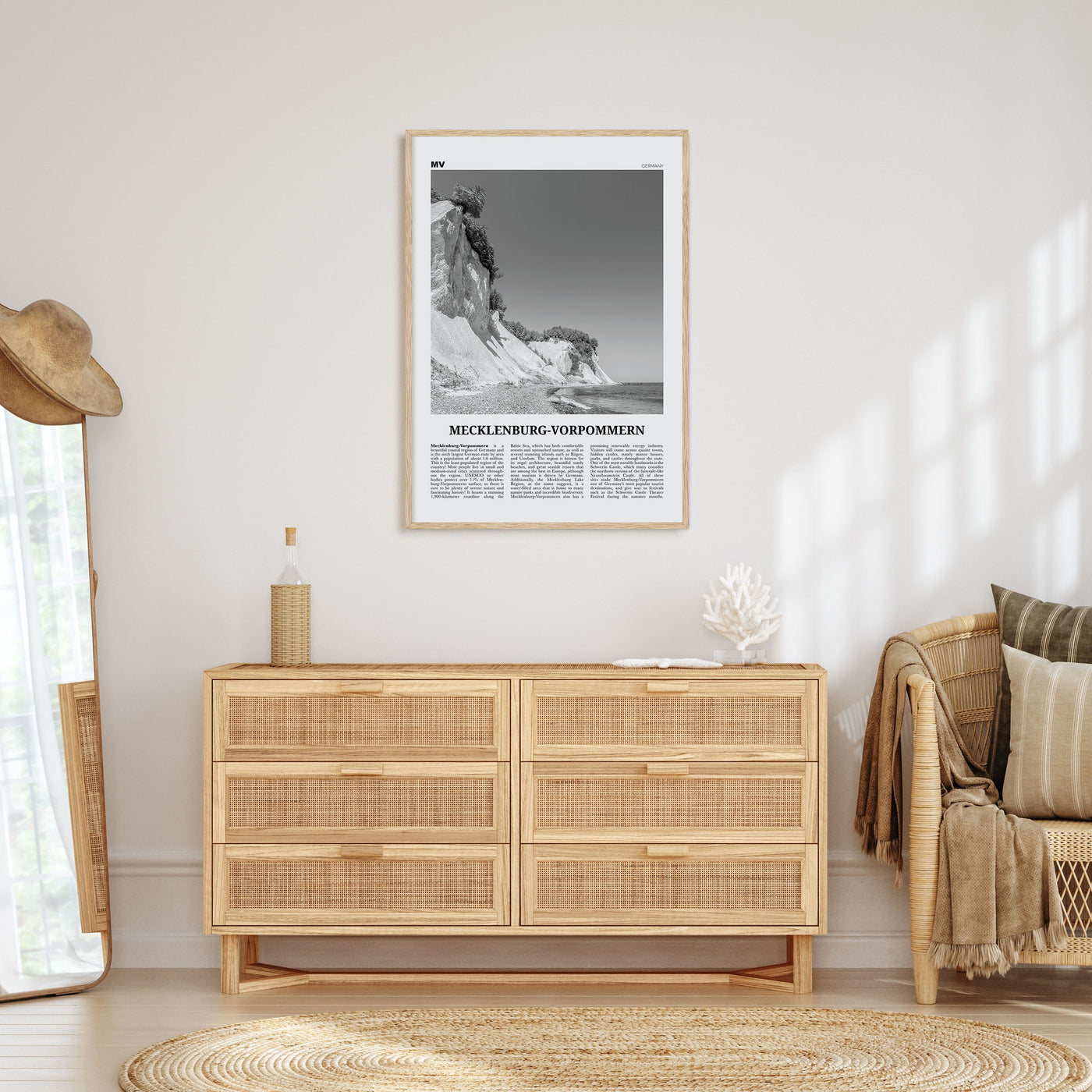 Mecklenburg-Vorpommern Travel B&W Poster