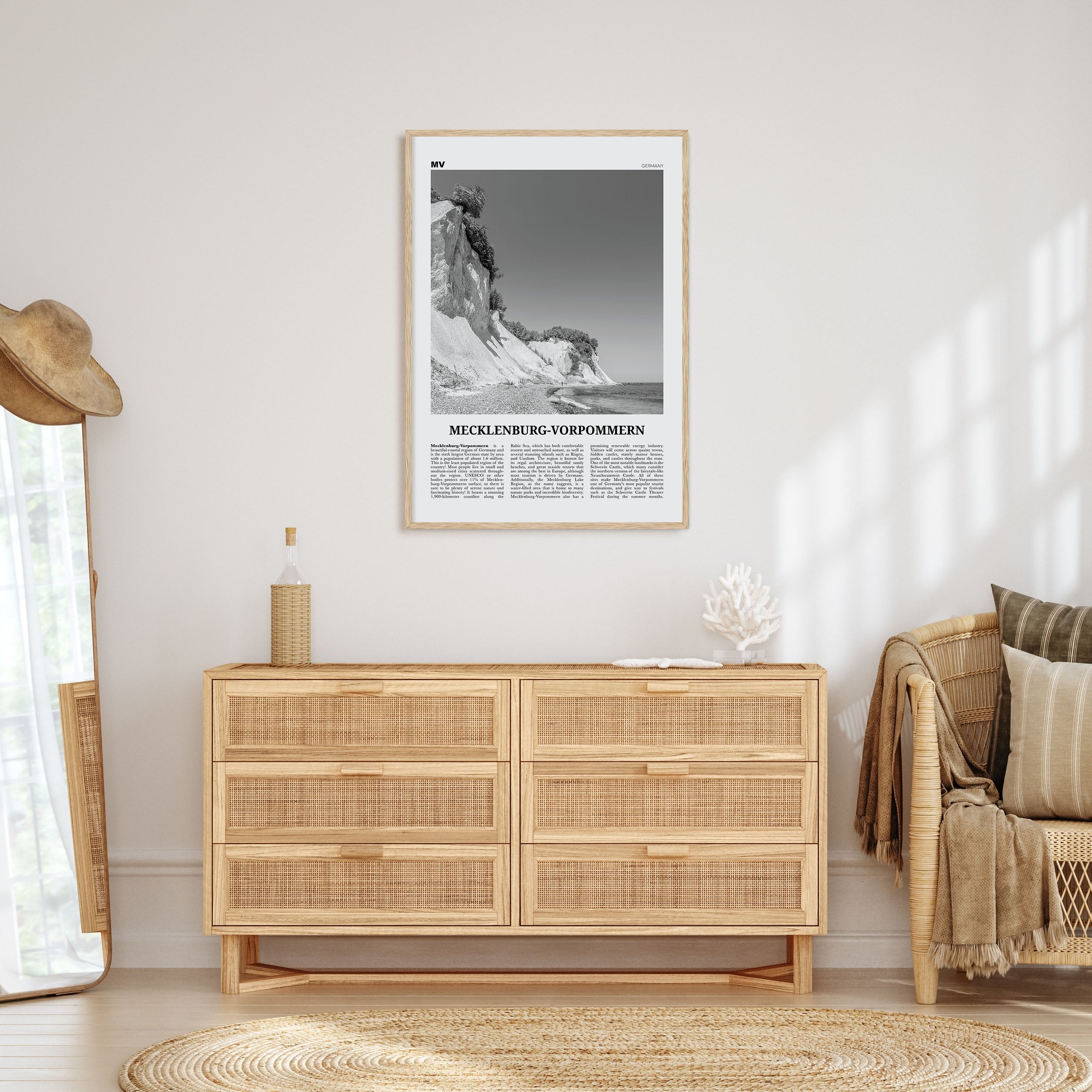 Mecklenburg-Vorpommern Travel B&W Poster