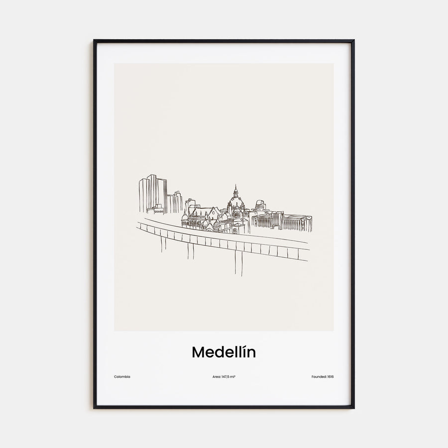 Medellín Drawn Poster