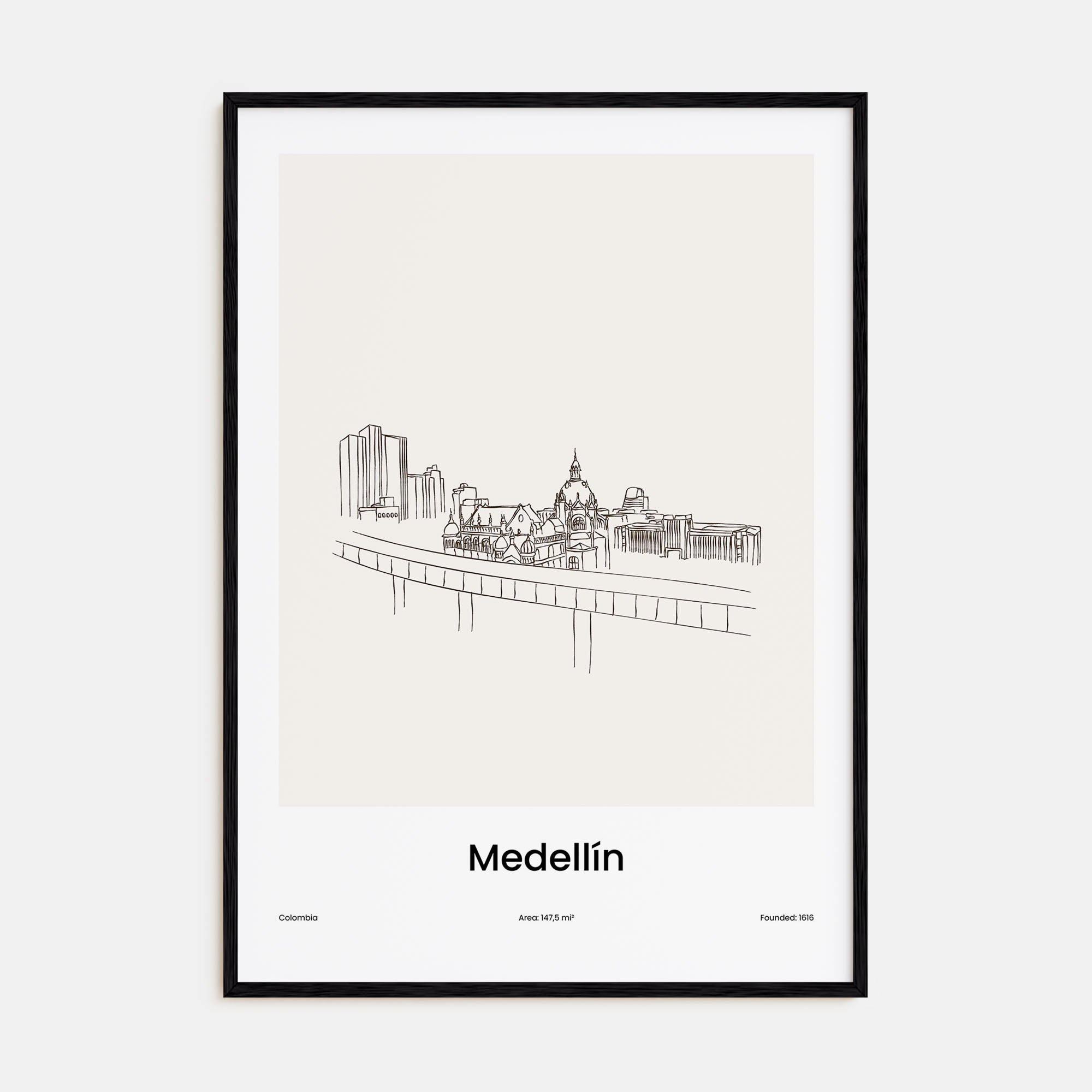 Medellín Drawn Poster