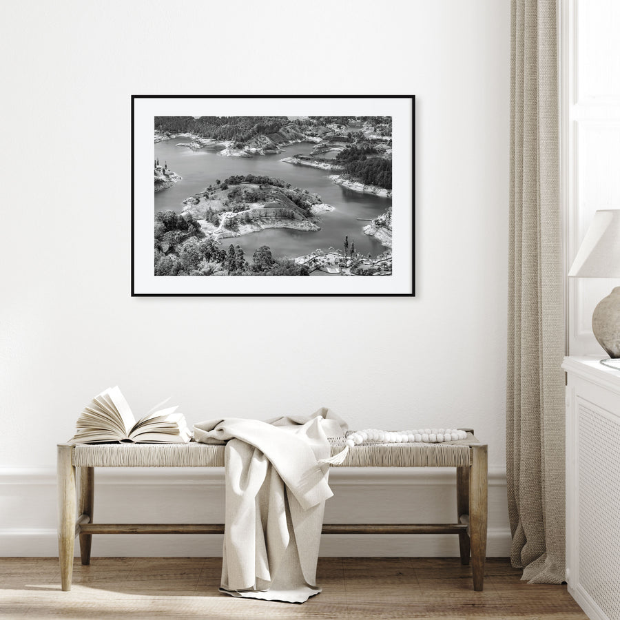 Medellín Landscape B&W Poster