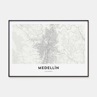 Medellín Map Landscape Poster