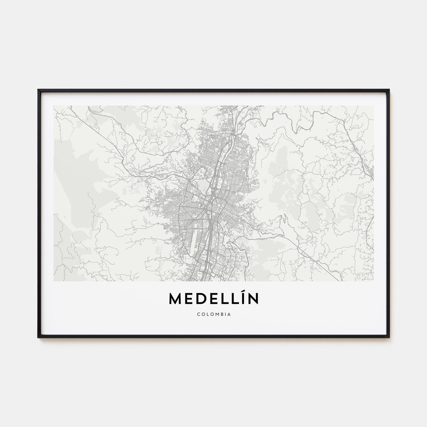 Medellín Map Landscape Poster
