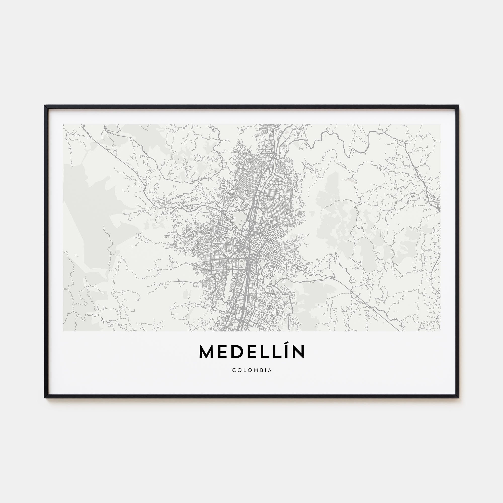 Medellín Map Landscape Poster