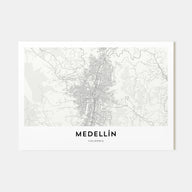 Medellín Map Landscape Poster