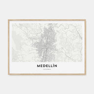 Medellín Map Landscape Poster