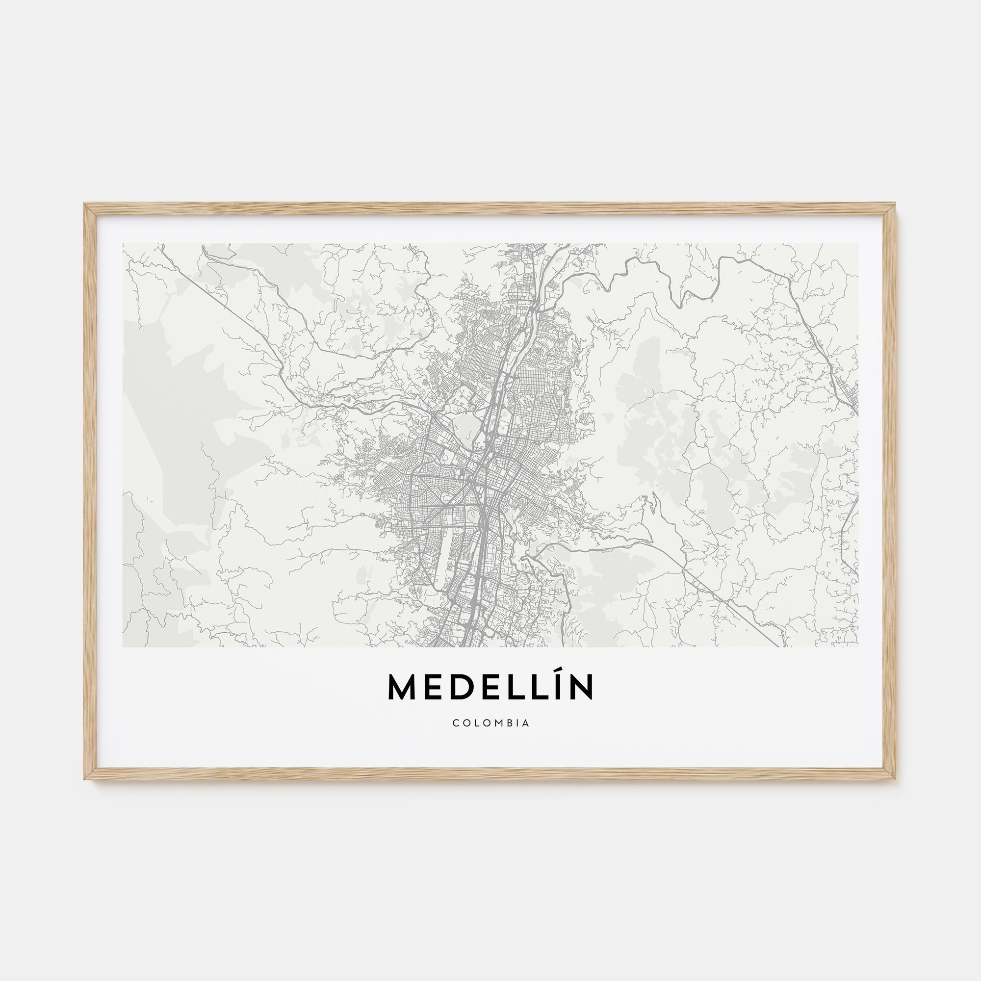 Medellín Map Landscape Poster