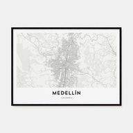 Medellín Map Landscape Poster