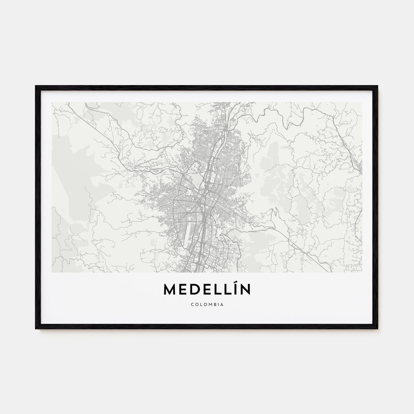 Medellín Map Landscape Poster